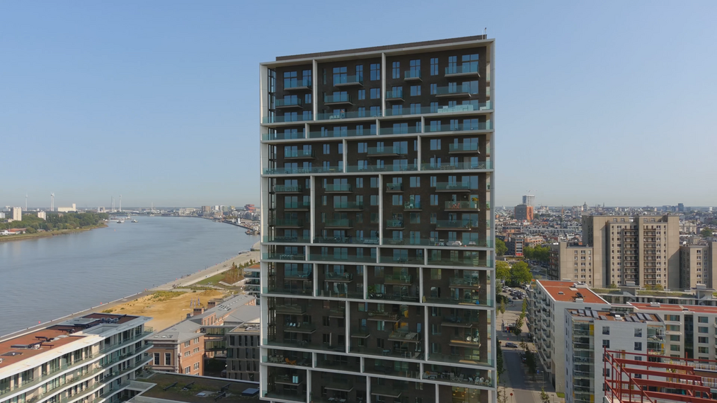 ConceptWall 60 Giydirme Cepheler ve MasterLine 8 HI+ Pencereler - Scheldezicht konumlanmış Antwerp, Belçika