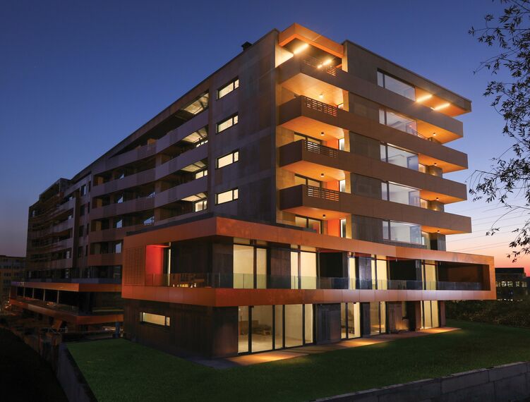 ConceptWall 50 Façades, CS 77 Panel Door Doors and ConceptSystem 77 Windows - Ruhouse located in Sofia, Bulgaria