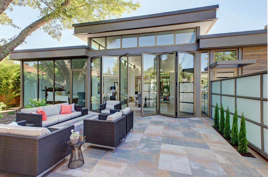 ConceptSystem 68 Pencereler, ConceptFolding 77 Sürme Sistemler ve ConceptSystem 68 Kapılar - Modern Prairie House konumlanmış Sonoma Wine Country, Amerika Birleşik Devletleri