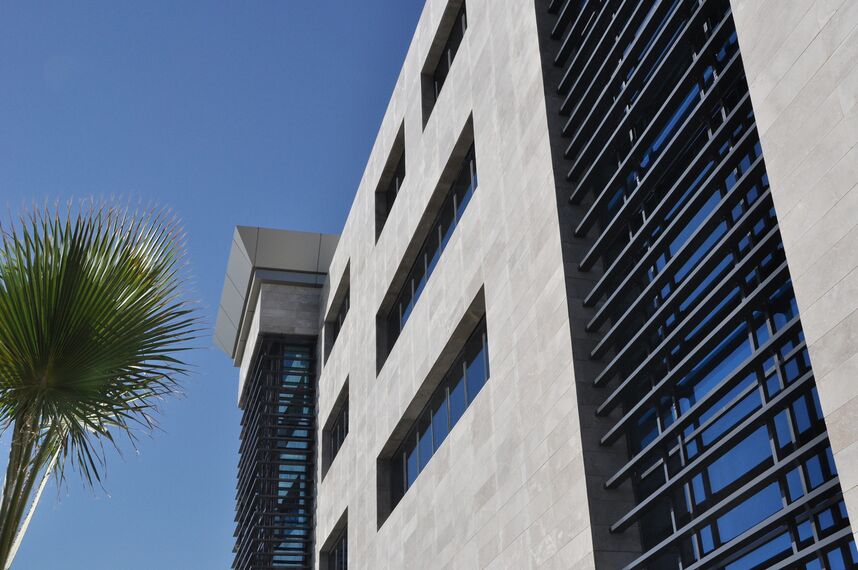 ConceptWall 50 Façades, ConceptSystem 77 Doors, ConceptSystem 77 Windows, CW 86 Standard Façades and CW 86-EF Façades - German Embassy located in Tunis, Tunisia